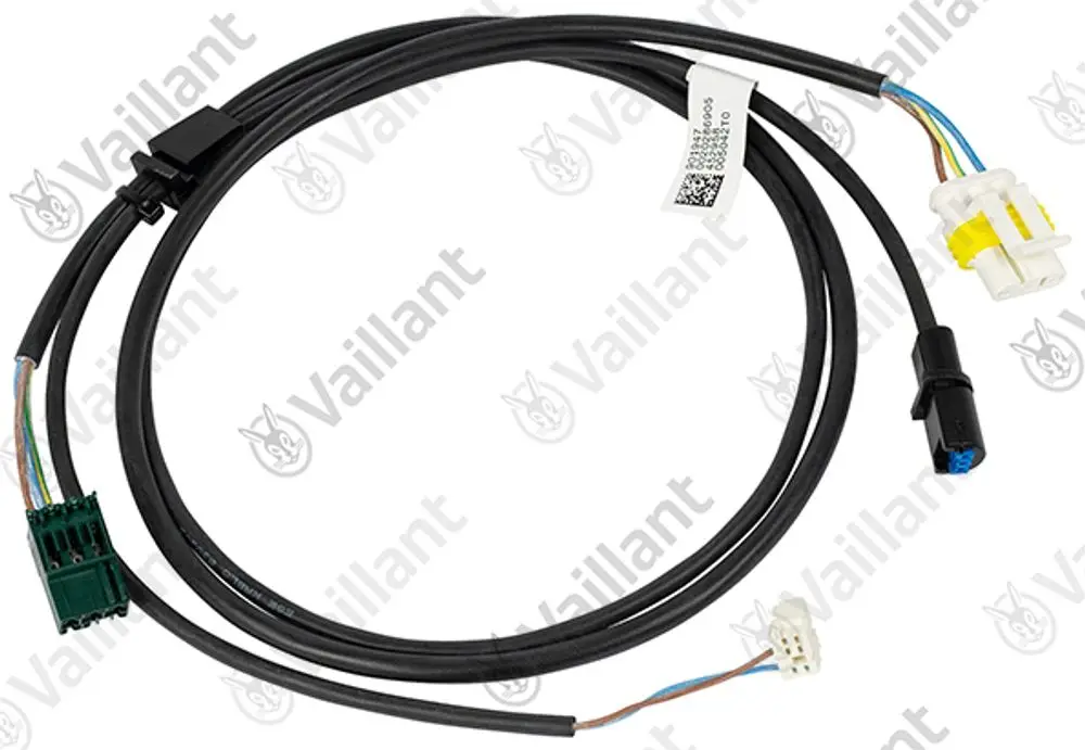Vaillant Kabel mit mehreren Anschlüssen und unterschiedlichen Farbdrähten, geeignet für den Anschluss an Heizsysteme.